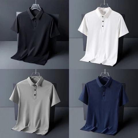 Poly Matte Solid T-Shirts for Men – Half Sleeves, Regular Fit (Pack of 4, Assorted Colors)